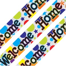 Welcome Home Dots Holographic Foil Banner