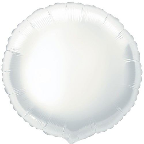 White 18" Round Foil Balloon