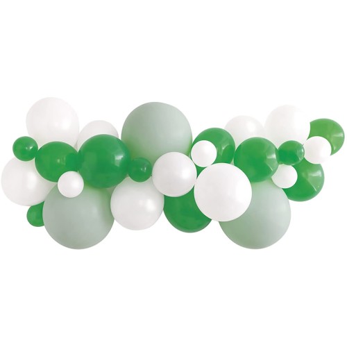 White Ivory & Green Latex Balloon Arch Kit