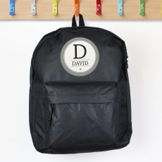 Personalised Star Name Black Backpack