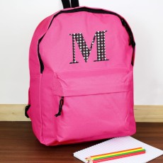 Personalised Star Initial Pink Backpack