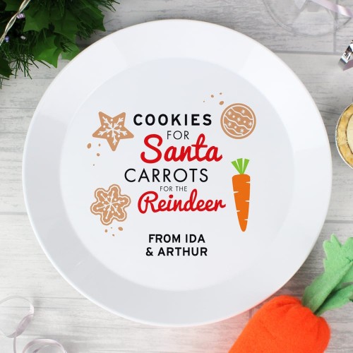 Personalised Cookies for Santa Plastic Plate