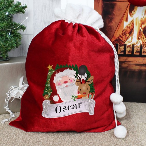 Personalised Christmas Santa Red Sack