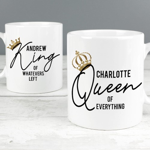 Personalised King and Queen Mug Set