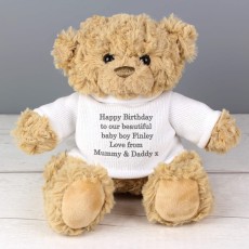 Personalised Message Teddy Bear (Grey)