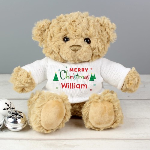 Personalised Merry Christmas Teddy Bear