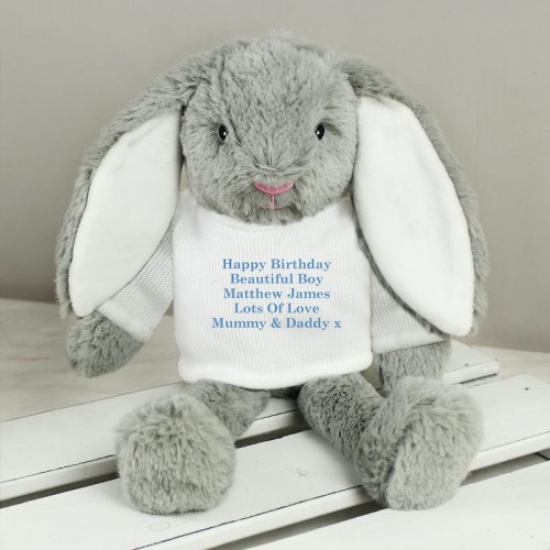 Personalised Message Bunny Rabbit (Blue)