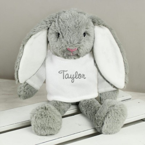 Personalised Name Bunny Rabbit (Grey)