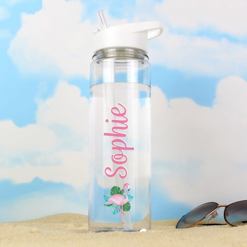 Personalised Flamingo Island Water Bottle