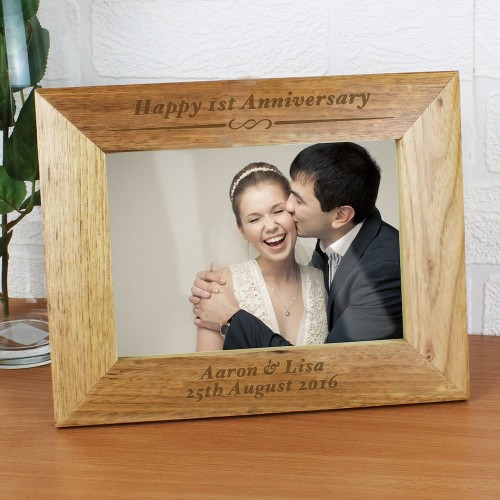 Personalised Elegant Text 7x5 Wooden Photo Frame