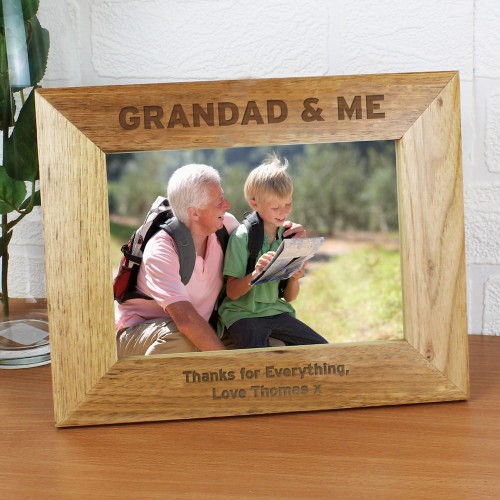 Personalised Grandad & Me 7x5 Wooden Photo Frame