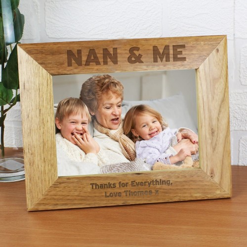 Personalised Nan & Me 7x5 Wooden Photo Frame