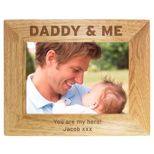 Personalised Daddy & Me 7x5 Wooden Photo Frame