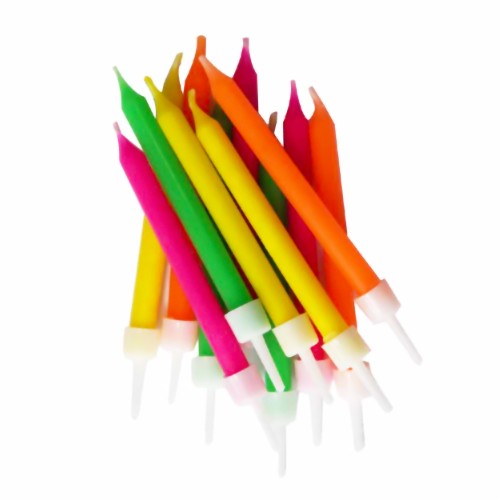 Multicoloured Neon Candles (Assorted)