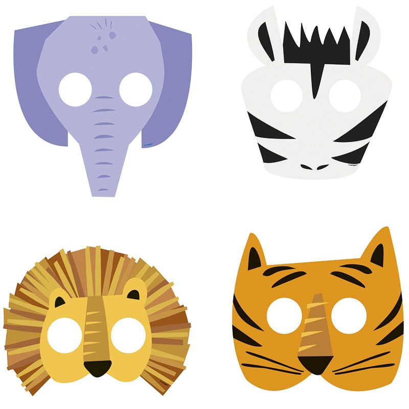 Buy Animal Safari Paper Masks (8 Pack) | Party Chest