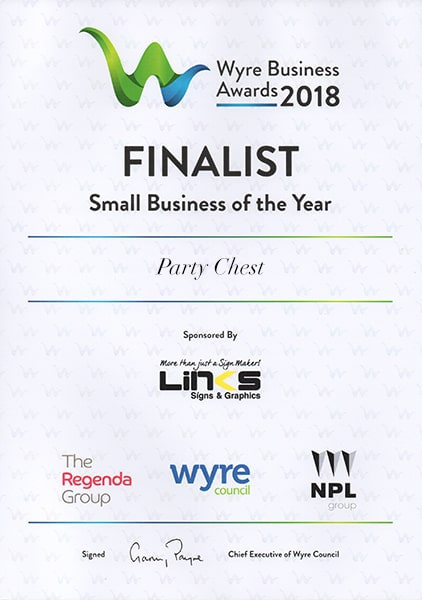 Wyre Business Awards Finalist 2018